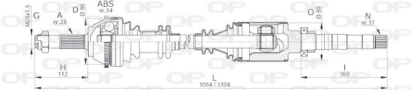 OPEN PARTS Приводной вал DRS6138.00